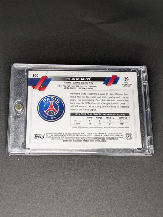 KYLIAN MBAPPE Soccer Football Topps Chrome UEFA Paris Saint Germain Blue #100