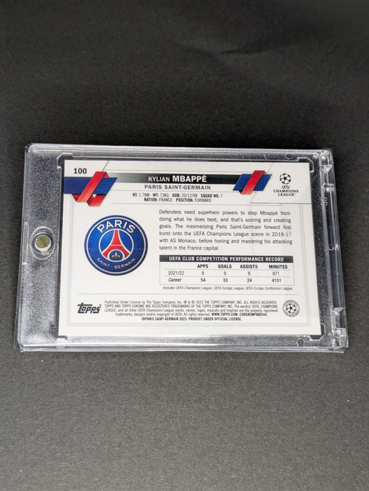 KYLIAN MBAPPE Soccer Football Topps Chrome UEFA Paris Saint Germain Blue #100