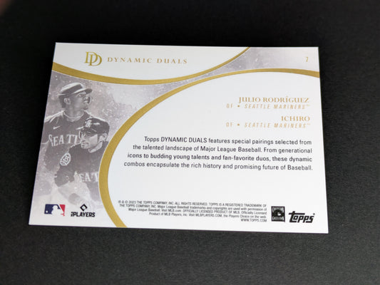 Ichiro Suzuki Julio Rodriguez Mariners 2023 Topps Dynamic Duals Baseball Card #7