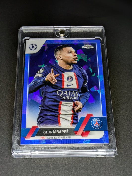 KYLIAN MBAPPE Soccer Football Topps Chrome UEFA Paris Saint Germain Blue #100
