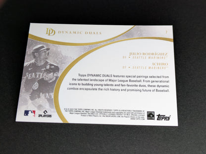 Ichiro Suzuki Julio Rodriguez Mariners 2023 Topps Dynamic Duals Baseball Card #7