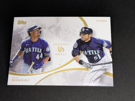 Ichiro Suzuki Julio Rodriguez Mariners 2023 Topps Dynamic Duals Baseball Card #7