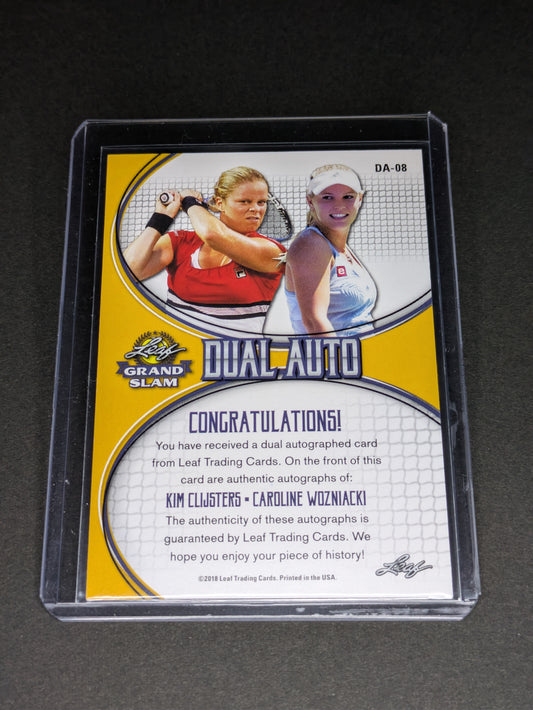 Leaf Tennis Grand Slam 1/2 Auto Autograph Kim Clijsters Caroline Wozniacki Card